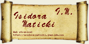 Isidora Maticki vizit kartica